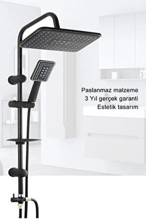Siyah Robot Yağmurlama Duş Seti Mix Siyah Banyo Lavabo Bataryası Seti