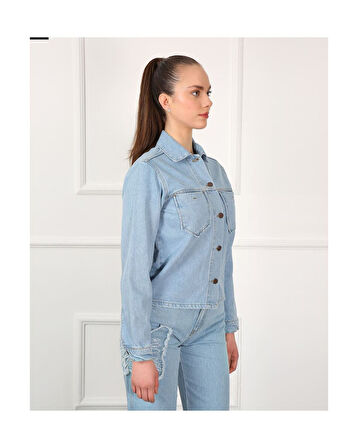 Kelebek Nakışlı Ceket-mavi 