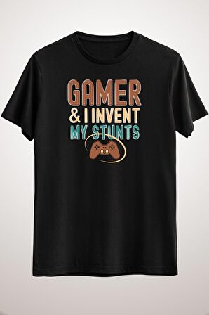 Erkek Siyah Gamer And I Invent My Stunts Gaming Addicted Gamer Life