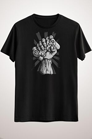 Erkek Siyah Gamer Fist In The Air