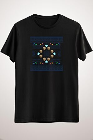 Erkek Siyah Fragile Holiday Sweater T-Shirt