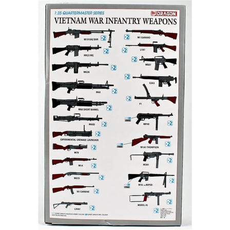 Dragon 3818, 1/35 44 Adet Vietnam Savaşı Piyade Silahları Plastik Maketi