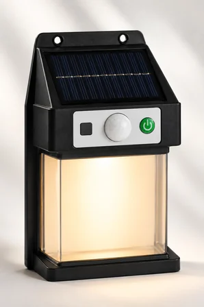 Güneş Enerjili Sensörlü Solar Aplik Duvar Tipi Dış Mekan Hareket Algılamalı Işık