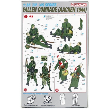 Dragon 6119, 1/35 Yere Düşmüş Yoldaş ve Asker Figürleri (Aachen1944) Maketi