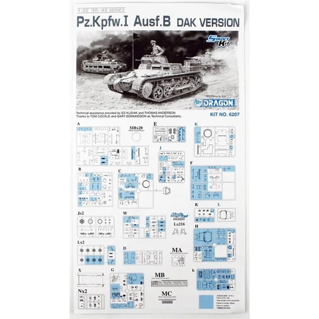 Dragon 6207, 1/35 Pz.Kpfw. I Ausf.B Tankı DAK Versiyonu Maketi