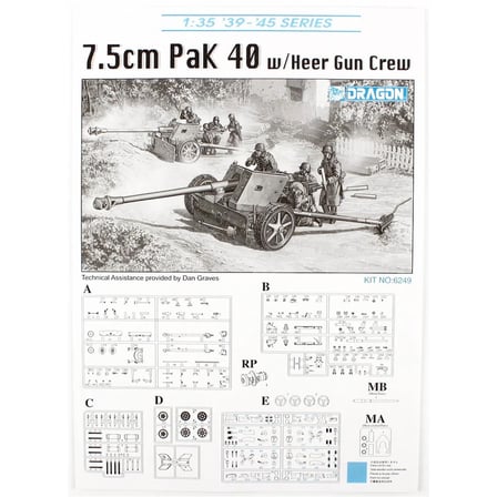 Dragon 6249, 1/35 7.5cm PaK 40 Çekli Topu ve Mürettebatı Maketi
