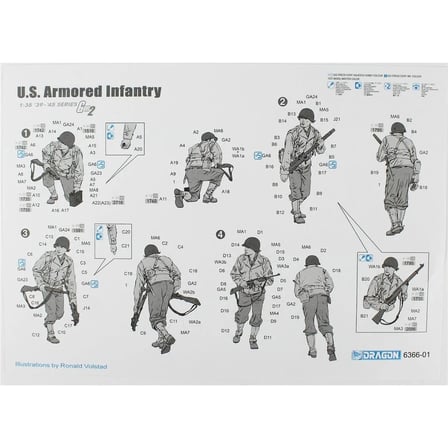 Dragon 6366, 1/35 U.S. Zırhlı Piyade Figürleri Gen2 Maketi