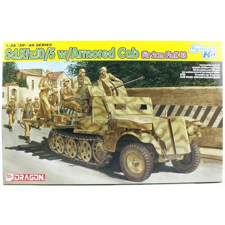 Dragon 6677, 1/35 Sd.Kfz.10/5 w/Armor Cab fur 2cm FlaK 38 Maketi