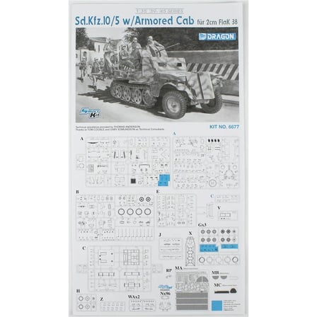 Dragon 6677, 1/35 Sd.Kfz.10/5 w/Armor Cab fur 2cm FlaK 38 Maketi