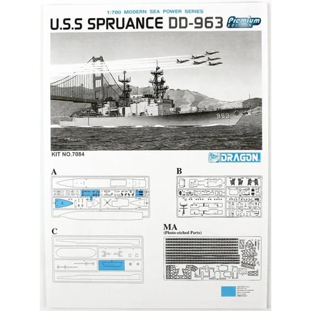 Dragon 7084, 1/700 U.S.S Spruance DD-963 (Premium) Maketi