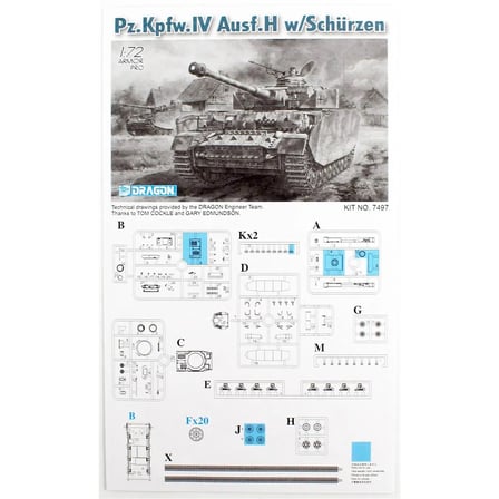 Dragon 7497, 1/72 Pz.Kpfw. IV Ausf. H Plastik Maketi