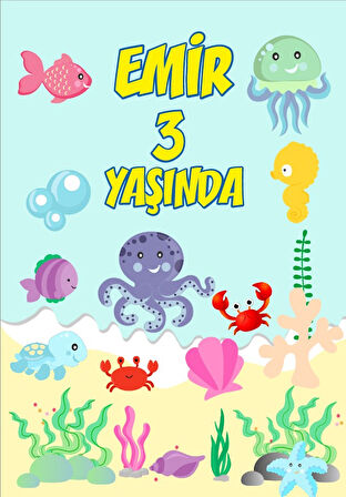 Su Altı Yaşamı Doğum Günü Afişi - 35x50 Cm