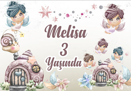 Peri Temalı Doğum Günü Afişi - 35x50 Cm