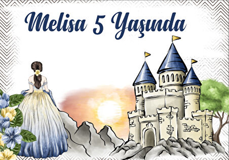 Prenses Temalı Doğum Günü Afişi - 50x70 Cm