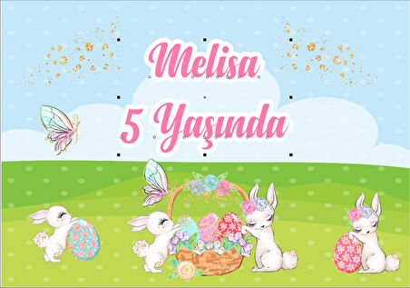 Tavşan Temalı Doğum Günü Afişi - 50x70 Cm