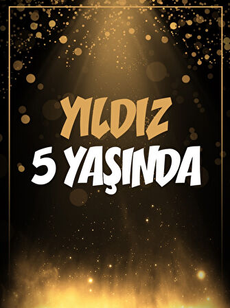 Gold Temalı Doğum Günü Afişi - 50x70 Cm