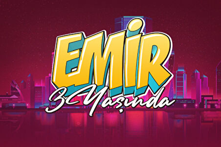 Şehir ve Grafiti Yazılı Doğum Günü Afişi - 70x100 Cm