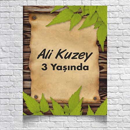 Eskitme Kağıt Temalı Doğum Günü Afişi 50x70 Cm