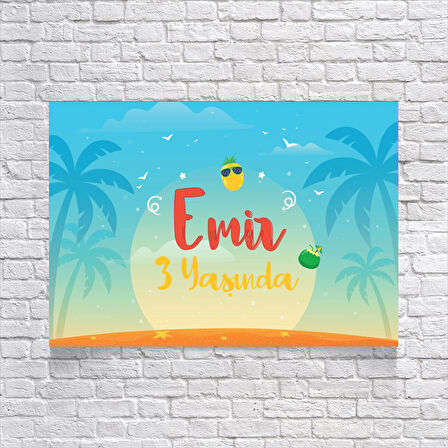 Yaz Temalı Doğum Günü Afişi 70X100 cm