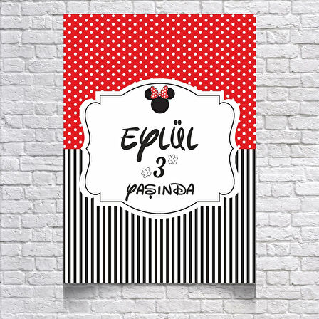 Çizgili Puantiyeli Doğum Günü Afişi 70X100 cm