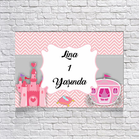 Prenses Temalı Doğum Günü Afişi 50X70 cm