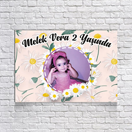 Papatya Temalı Doğum Günü Afişi 70X100 cm