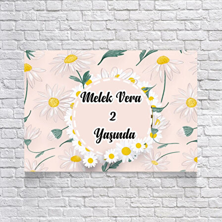 Papatya Temalı Doğum Günü Afişi 50X70 cm