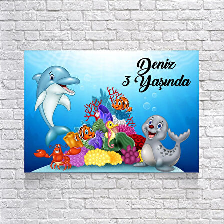 Deniz Temalı Doğum Günü Afişi 100X150 cm