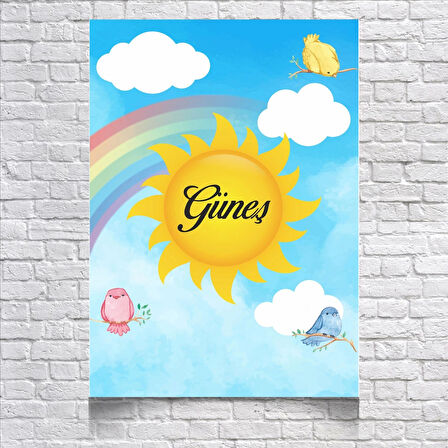 Güneş Temalı Doğum Günü Afişi 100X150 cm