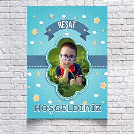 Mavi Temalı Doğum Günü Karşılama Afişi 70X100 cm