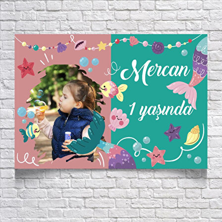 Mercan Temalı Doğum Günü Afişi 35X50 cm