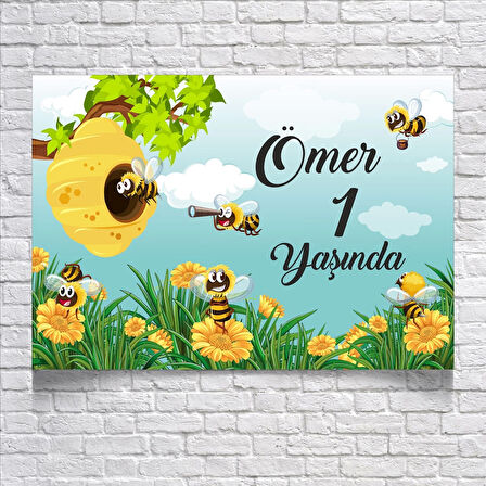 Arı Temalı Doğum Günü Afişi 70X100 cm