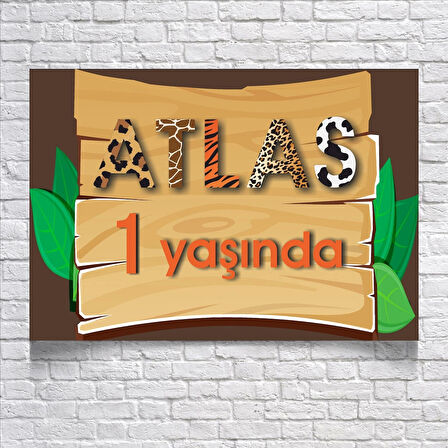 Safari Temalı Doğum Günü Afişi 70X100 cm