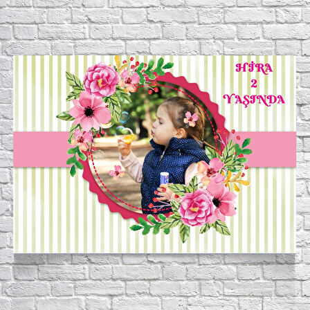 Çiçekli Doğum Günü Afişi 35X50 cm