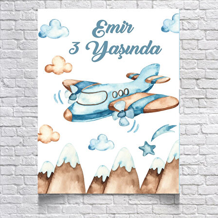 Uçak Temalı Doğum Günü Afişi 50X70 cm