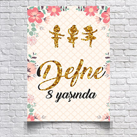 Balerin Temalı Doğum Günü Afişi 70X100 cm