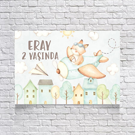 Uçak Temalı Doğum Günü Afişi 70x100 Cm