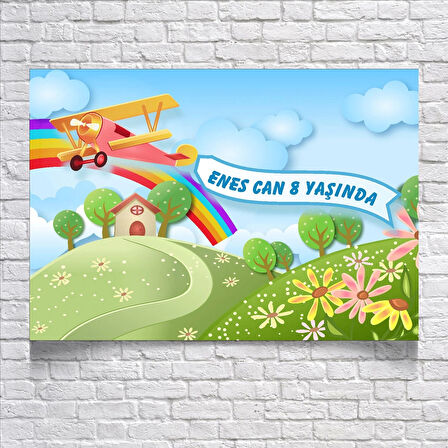 Uçak Temalı Doğum Günü Afişi 35X50 cm