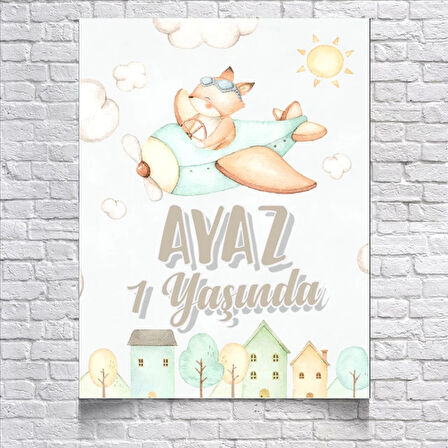 Uçak Temalı Doğum Günü Afişi 70x100 Cm