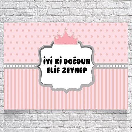 Prenses Temalı Doğum Günü Afişi 70X100 cm