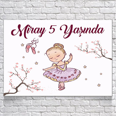 Balerin Temalı Doğum Günü Afişi 100X150 cm