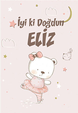 Balerin Temalı Doğum Günü Afişi 50X70 cm