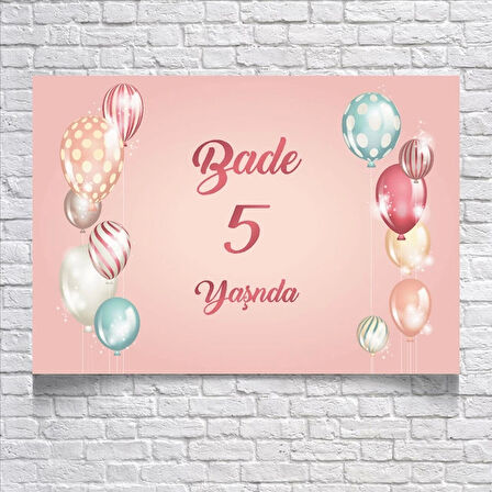 Balon Temalı Doğum Günü Afişi 50x70 Cm