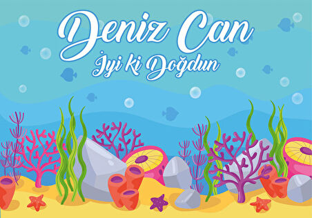 Deniz Temalı Doğum Günü Afişi 50 x 70