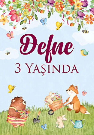 Sevimli Ayıcık Temalı Doğum Günü Afişi 70X100 cm