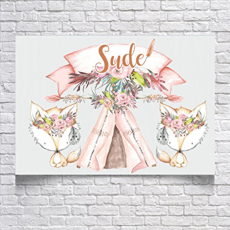 Çadır ve Tilki Temalı Doğum Günü Afişi 50X70 cm