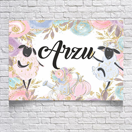 Sevimli Koyunlar Temalı Doğum Günü Afişi 100X150 cm