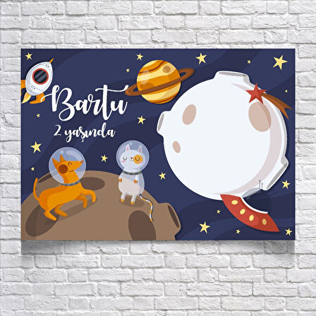 Uzay Temalı Doğum Günü Afişi 70x100 Cm