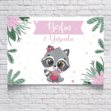 Tropikal Kuala Temalı Doğum Günü Afişi 35x50 Cm