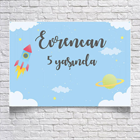 Gökyüzü Temalı Doğum Günü Afişi 70 x 100